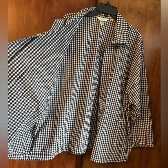 EUC Vintage CJ Banks Black & White Gingham Check Cotton Jacket | Women’s Plus 2X - Picture 4 of 16